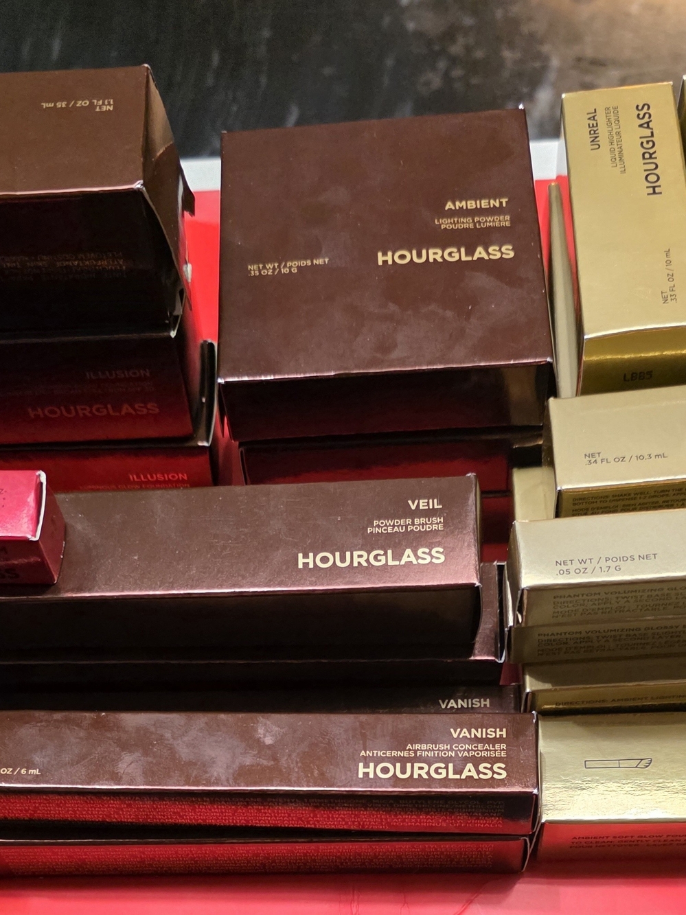 Hourglass Cosmetics Set in Gold Packaging
